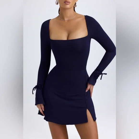 Oh Polly | Dresses | Oh Polly Nwt Modal Squareneck Aline Mini Dress In True  Navy | Poshmark